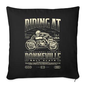 Bonneville Salt Flats Motorrad Geburtstag 1939 - Sofakissenbezug 45 x 45 cm - Schwarz - Vorne