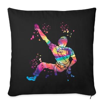 Boulderer Colorsplash Boulder Bouldern - Sofakissenbezug 45 x 45 cm - Schwarz - Vorne