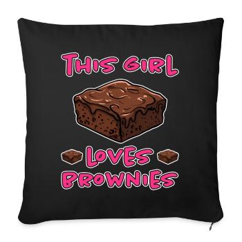 Brownies Dire Fille Drôle Brownie Cadeau - Housse de coussin décorative 45 x 45 cm - noir - Devant