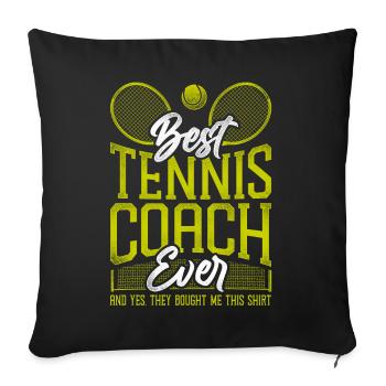 Funny Tennis Player Racket Coach - Sofa pillowcase 17,3'' x 17,3'' (45 x 45 cm) - black - Front