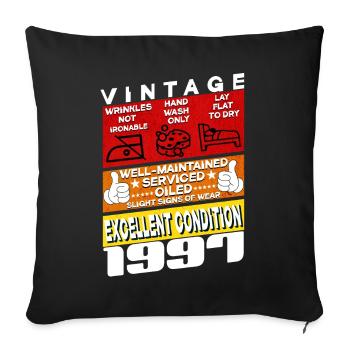 28 ans Millésime 1997 femme & homme Anniversaire - Housse de coussin décorative 45 x 45 cm - noir - Devant