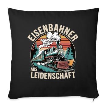 Eisenbahner aus Leidenschaft - Sofakissenbezug 45 x 45 cm - Schwarz - Vorne