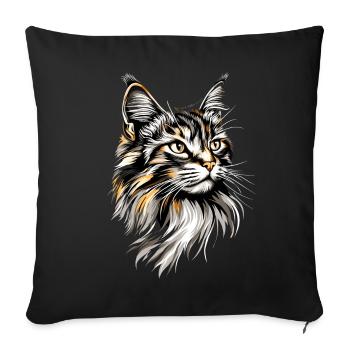 Chat de la forêt norvégienne Chat des forêts norvégiennes - Housse de coussin décorative 45 x 45 cm - noir - Devant
