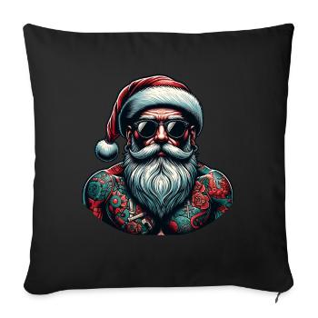 Tätowiert Weihnachtsmann inked Weihnachten - Sofakissenbezug 45 x 45 cm - Schwarz - Vorne