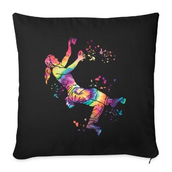 Boulderer Colorsplash Boulder Bouldern - Sofakissenbezug 45 x 45 cm - Schwarz - Vorne