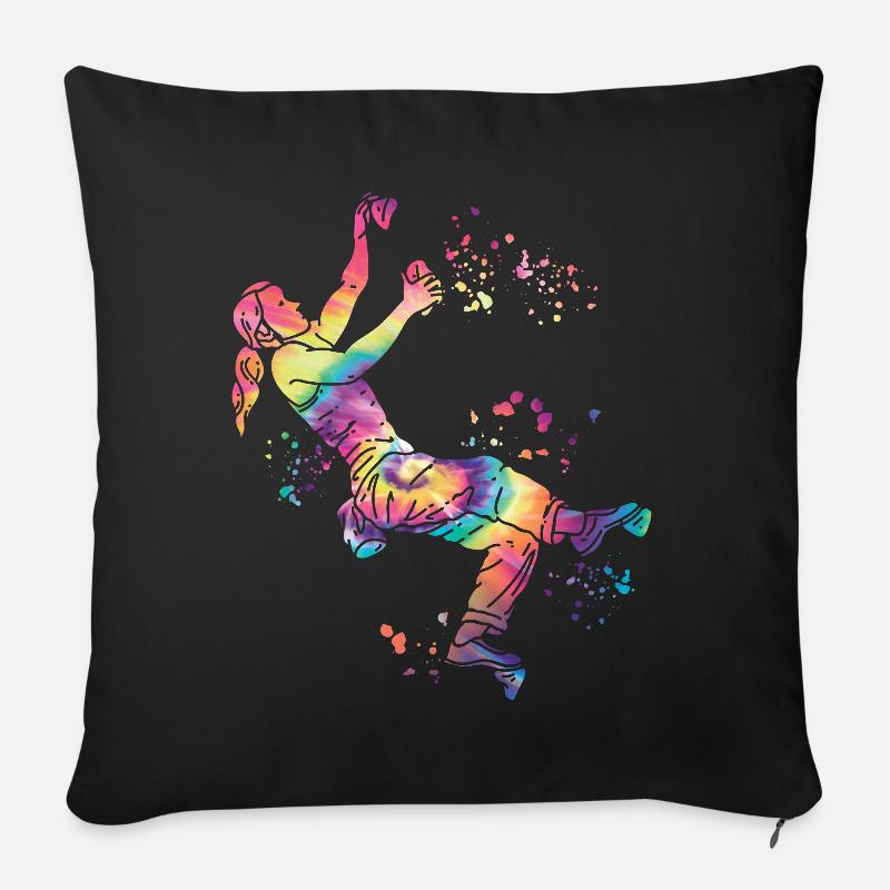 Boulderer Colorsplash Boulder Bouldern - Sofakissenbezug 45 x 45 cm - Schwarz