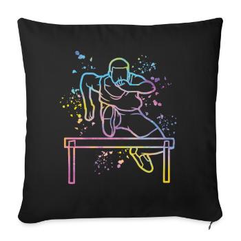 Course de haies Course d’obstacles Courses de haies pour enfants - Housse de coussin décorative 45 x 45 cm - noir - Devant