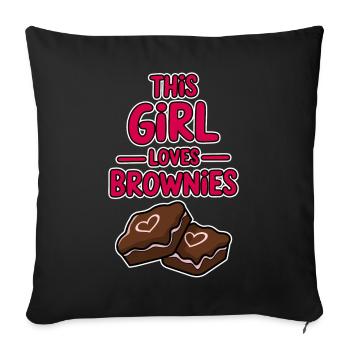 Brownies Dire Fille Drôle Brownie Cadeau - Housse de coussin décorative 45 x 45 cm - noir - Devant