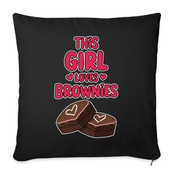 Brownies Dire Fille Drôle Brownie Cadeau - Housse de coussin décorative 45 x 45 cm - noir - Devant