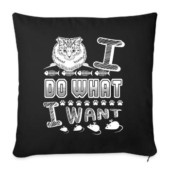 Siberian Cat Siberian Cat I Do What I Want - Sofa pillowcase 17,3'' x 17,3'' (45 x 45 cm) - black - Front