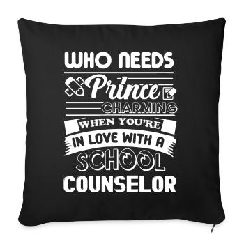 School Counselor In Love With School Counselor - Sofa pillowcase 17,3'' x 17,3'' (45 x 45 cm) - black - Front