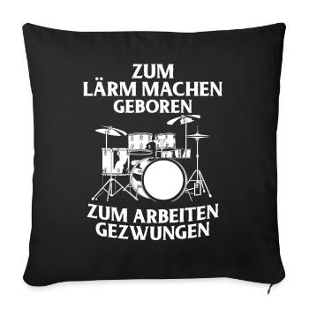 Tambours Tambours Baguette Batteur Musique Groupe Rock - Housse de coussin décorative 45 x 45 cm - noir - Devant