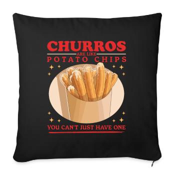 Les churros sont comme un cadeau de churro - Housse de coussin décorative 45 x 45 cm - noir - Devant