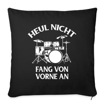 Tambours Tambours Baguette Batteur Musique Groupe Rock - Housse de coussin décorative 45 x 45 cm - noir - Devant