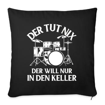 Drums Drums Drumstick Drummer Music Band Rock - Sofa pillowcase 17,3'' x 17,3'' (45 x 45 cm) - black - Front