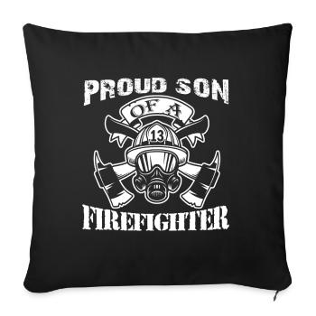 Proud Son Of A Firefighter - Sofa pillowcase 17,3'' x 17,3'' (45 x 45 cm) - black - Front