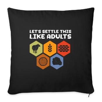 Board Game Board Games Game Night Games Gift - Sofa pillowcase 17,3'' x 17,3'' (45 x 45 cm) - black - Front