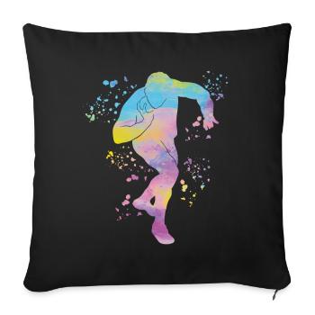 Lanceur de poids Colorsplash Lancer de poids - Housse de coussin décorative 45 x 45 cm - noir - Devant