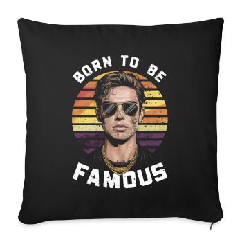 Born to be famous vintage sunset - Sofa pillowcase 17,3'' x 17,3'' (45 x 45 cm) - black - Front