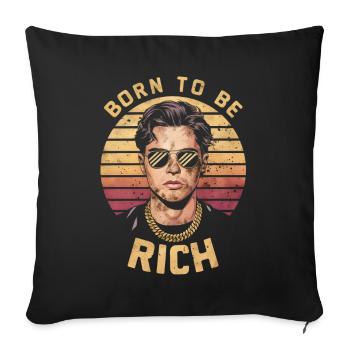 Born to be rich man vintage sunset - Sofa pillowcase 17,3'' x 17,3'' (45 x 45 cm) - black - Front