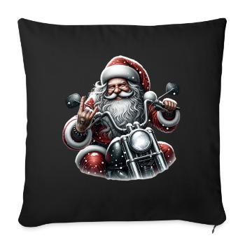 Motorcycle Santa Claus Biker Christmas - Sofa pillowcase 17,3'' x 17,3'' (45 x 45 cm) - black - Front