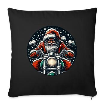 Motorcycle Santa Claus Biker Christmas - Sofa pillowcase 17,3'' x 17,3'' (45 x 45 cm) - black - Front