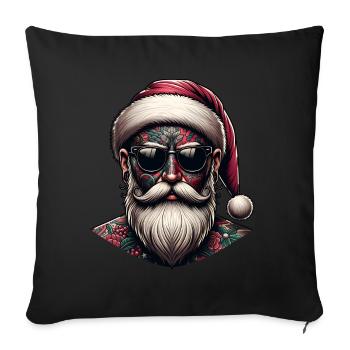 Tätowiert Weihnachtsmann inked Weihnachten - Sofakissenbezug 45 x 45 cm - Schwarz - Vorne
