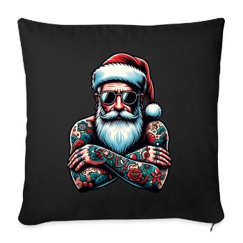 Tätowiert Weihnachtsmann inked Weihnachten - Sofakissenbezug 45 x 45 cm - Schwarz - Vorne