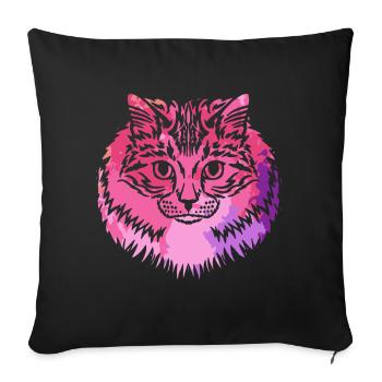 Siberian Cat Siberian Cat Colorful - Sofa pillowcase 17,3'' x 17,3'' (45 x 45 cm) - black - Front