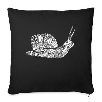 Snail Snail Floral Pattern - Sofa pillowcase 17,3'' x 17,3'' (45 x 45 cm) - black - Front
