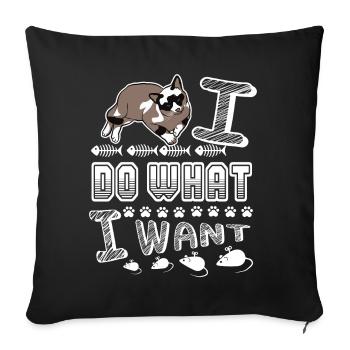 Snowshoe Cat Snowshoe Cat I Do What I Want - Sofa pillowcase 17,3'' x 17,3'' (45 x 45 cm) - black - Front