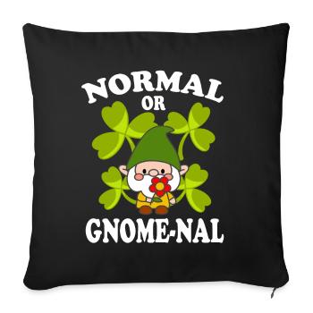 Jardinage de gnome normal ou gnome-na drôle - Housse de coussin décorative 45 x 45 cm - noir - Devant