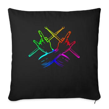 Drums Drums Drumstick Drummer Music Band Rock - Sofa pillowcase 17,3'' x 17,3'' (45 x 45 cm) - black - Front
