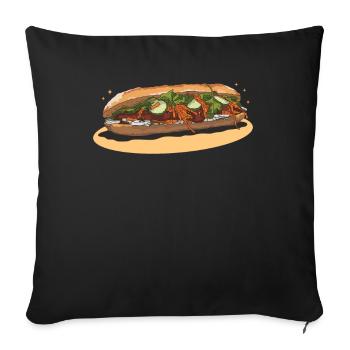 Banh Mi Bánh Mì Geschenke - Sofakissenbezug 45 x 45 cm - Schwarz - Vorne