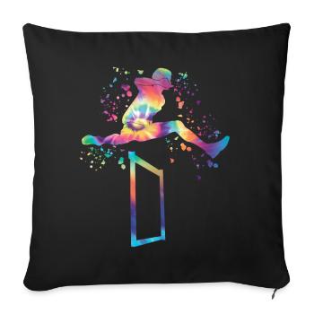 Hurdle Run Obstacle Course Kids Hurdle Run - Sofa pillowcase 17,3'' x 17,3'' (45 x 45 cm) - black - Front