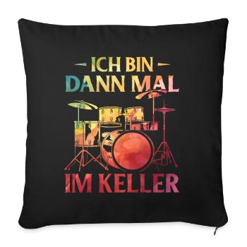 Drums Drums Drumstick Drummer Music Band Rock - Sofa pillowcase 17,3'' x 17,3'' (45 x 45 cm) - black - Front