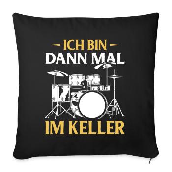Tambours Tambours Baguette Batteur Musique Groupe Rock - Housse de coussin décorative 45 x 45 cm - noir - Devant