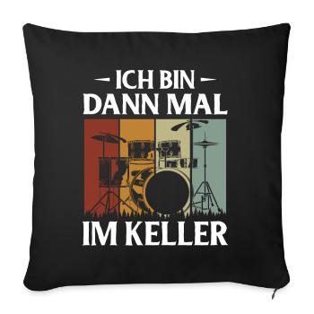 Schlagzeug Drums Drumstick Drummer Musik Band Rock - Sofakissenbezug 45 x 45 cm - Schwarz - Vorne