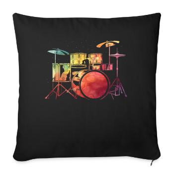 Drums Drumstick Drums Drummer Music Band Rock - Sofa pillowcase 17,3'' x 17,3'' (45 x 45 cm) - black - Front