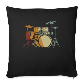 Drums Drums Drumstick Drummer Music Band Rock - Sofa pillowcase 17,3'' x 17,3'' (45 x 45 cm) - black - Front
