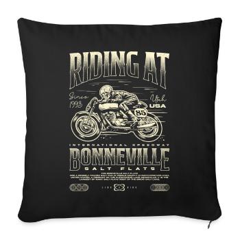 Bonneville Salt Flats Motorrad Geburtstag 1993 - Sofakissenbezug 45 x 45 cm - Schwarz - Vorne