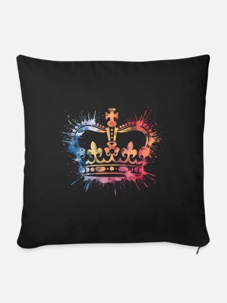 Krone verschiedene Farben - Sofakissenbezug 45 x 45 cm - Schwarz