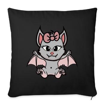 Chauve-souris Chauve-souris Enfant Enfants Halloween Bébé - Housse de coussin décorative 45 x 45 cm - noir - Devant