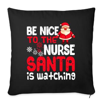 Be Nice To Nurse Christmas - Sofa pillowcase 17,3'' x 17,3'' (45 x 45 cm) - black - Front