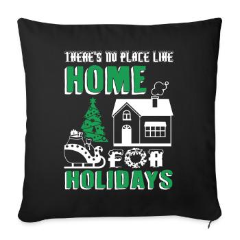 Christmas No Place Like Home For Holidays - Sofa pillowcase 17,3'' x 17,3'' (45 x 45 cm) - black - Front