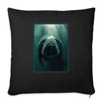 Seekuh Manatees Manatee - Sofa pillowcase 17,3'' x 17,3'' (45 x 45 cm) - black - Front