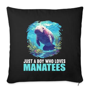 Seekuh Manatees Manatee - Sofa pillowcase 17,3'' x 17,3'' (45 x 45 cm) - black - Front