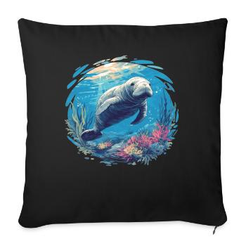Seekuh Manatees Manatee - Sofa pillowcase 17,3'' x 17,3'' (45 x 45 cm) - black - Front