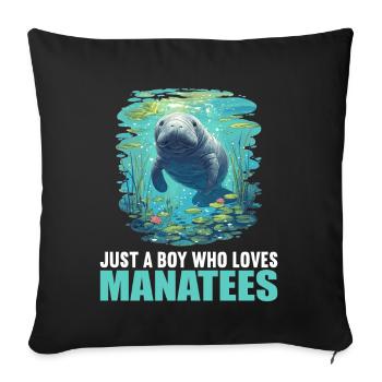 Lamantins Seekuh Lamantin - Housse de coussin décorative 45 x 45 cm - noir - Devant