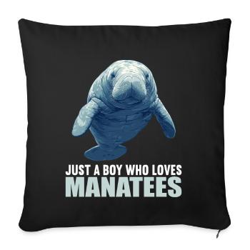 Seekuh Manatees Manatee - Sofa pillowcase 17,3'' x 17,3'' (45 x 45 cm) - black - Front